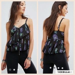 NWT Free people Ruffle ribbed tank